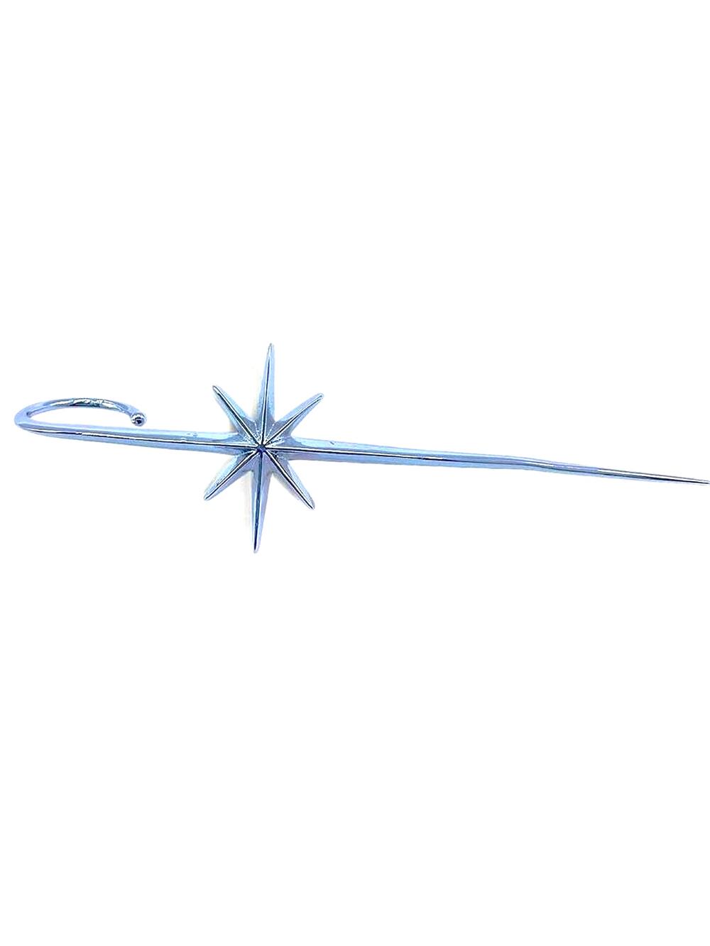 Single Silver Star Celestial Avant Garde Earring Cuff Bar Whimsygoth Alt Emo